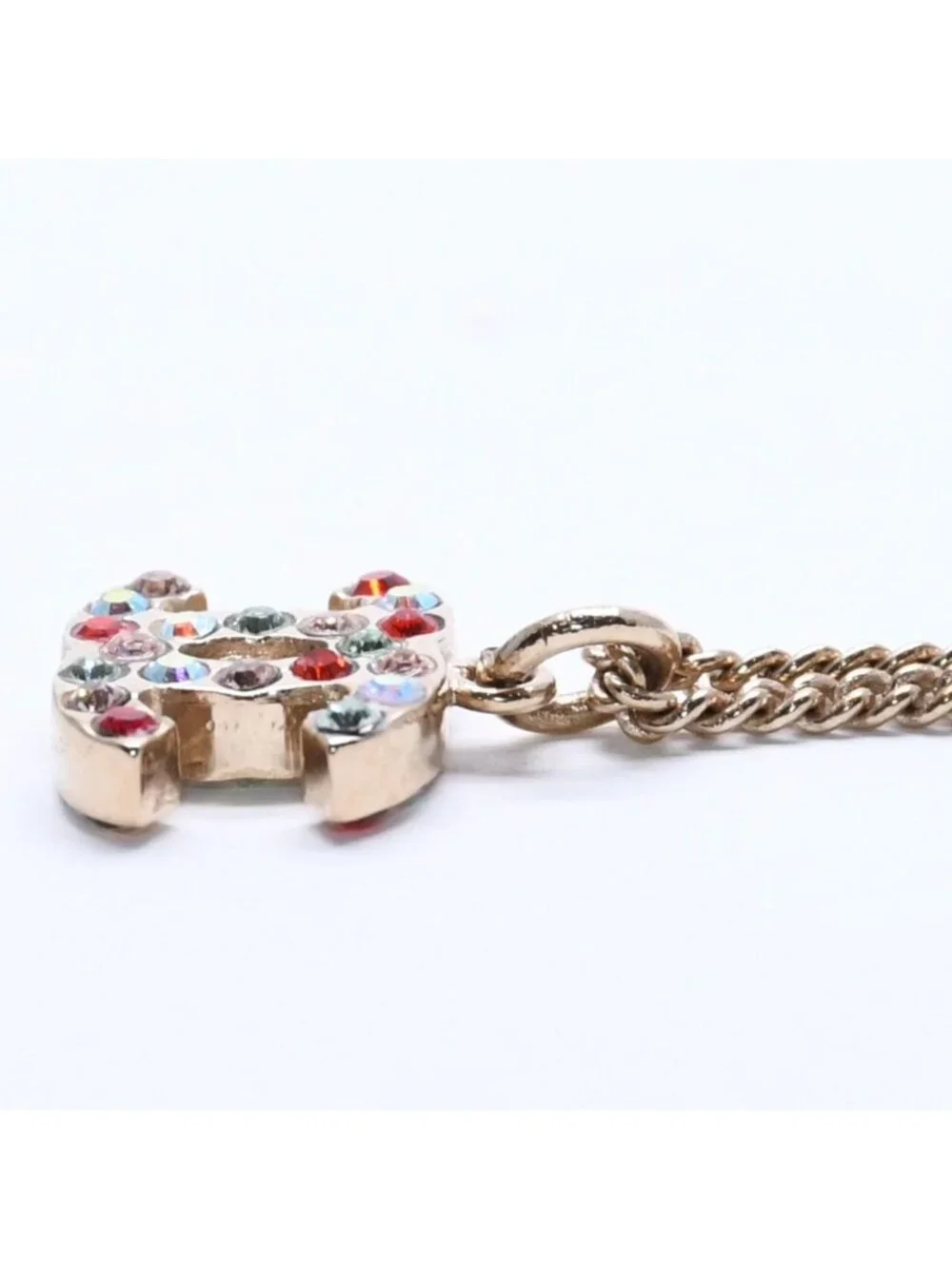 Chanel Necklace Gold Multicolor Rhinestone 04